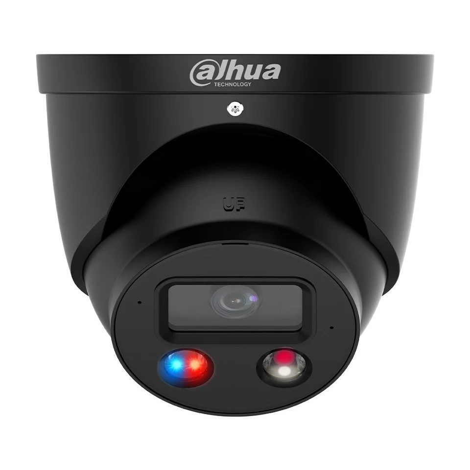 Camera supraveghere IP Dome cu iluminare duala Dahua WizSense Active Deterrence TiOC IPC-HDW3549H-AS-PV-0280B-S5-BLACK, 5 MP, IR/lumina alba 30 m, 2.8 mm, microfon si difuzor, slot card, …
