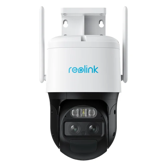 Camera supraveghere rotativa wireless IP WiFi PTZ Reolink TrackMix B770, 2K, 2.8 + 8 mm, lumina alba / IR 30 m, dual band, microfon, slot card, difuzor, acumulator 5100 mAh
