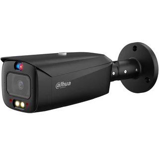 Camera supraveghere exterior IP cu iluminare duala Dahua WizSense Active Deterrence TiOC IPC-HFW3849T1-AS-PV-0360B-S5-BLACK, 8 MP, 3.6 mm, IR/lumina alba 30 m, slot card, microfon si difuzor