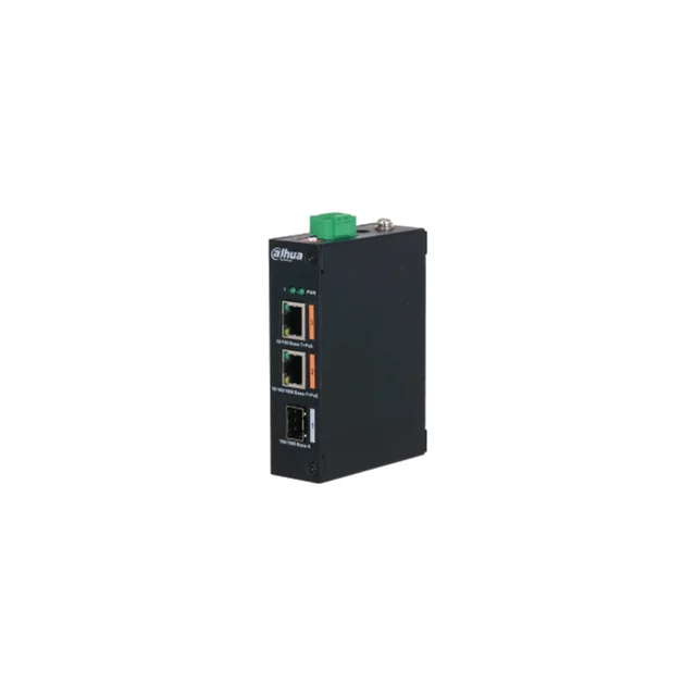 Switch industrial PoE Dahua PFS3103-1GT1ET-60-V2, 3 porturi, Hi-PoE 60W, SFP, 7.6 Gbps, fara management