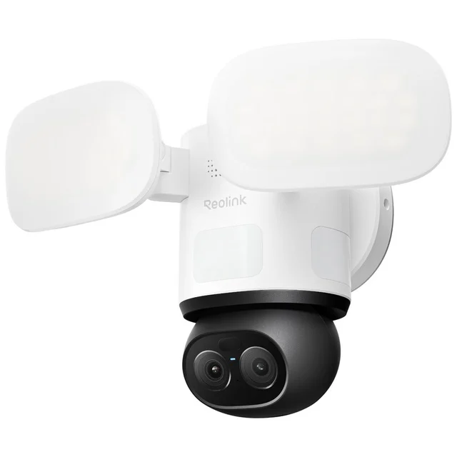 Camera supraveghere rotativa IP Speed Dome PTZ cu lentila duala Reolink TrackFlex Floodlight Full Color F850P, 8MP, 2.8/8 mm, PIR, slot card, IR/lumina alba 30 m, 2800 lumeni, microfon si…