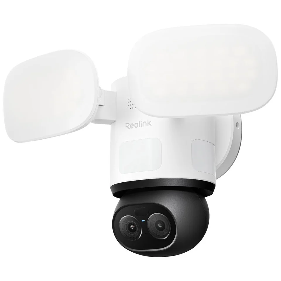 Camera supraveghere rotativa IP Speed Dome PTZ cu lentila duala Reolink TrackFlex Floodlight Full Color F850P, 8MP, 2.8/8 mm, PIR, slot card, IR/lumina alba 30 m, 2800 lumeni, microfon si…
