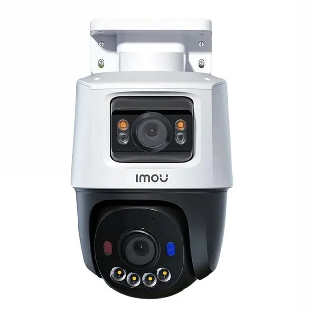 Camera supraveghere IP Dome rotativa exterior cu lentila duala PT Imou Active Deterrence IPC-PS70FP-10M0, 5 + 5 MP, 3.6 mm, IR 30 m, microfon si difuzor, slot card, detectie om / vehicul,…