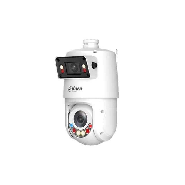 Camera supraveghere rotativa panoramica IP Speed Dome PTZ cu lentila si iluminare duala Dahua X-Spans Active Deterrence SDT4E425-4F-GB-A-PV1-S2, 2 x 4MP, 2.8 mm + 5-125 mm, IR/lumina cald…