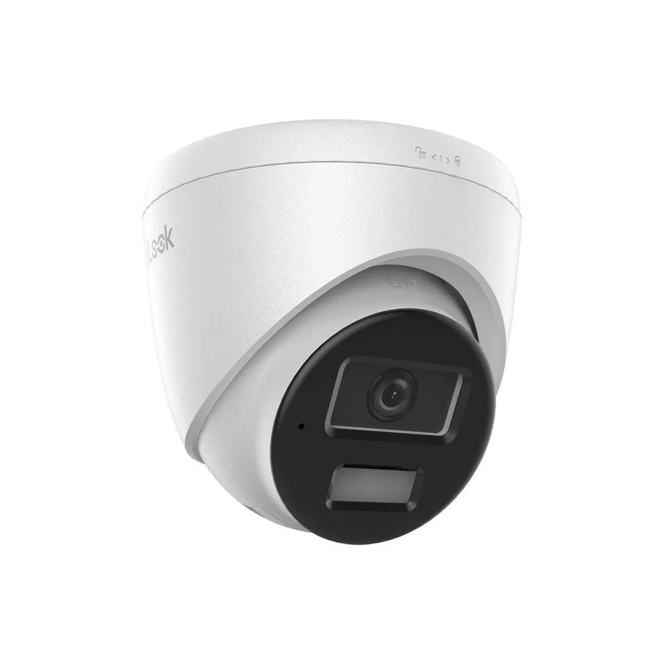 Camera supraveghere IP Dome cu iluminare duala Hikvision HiLook Smart Hybrid Light IPC-T220HA-LUF/SL, 2MP, 2.8 mm, IR/lumina alba 30 m, detectie oameni/vehicule, slot card, microfon si di…