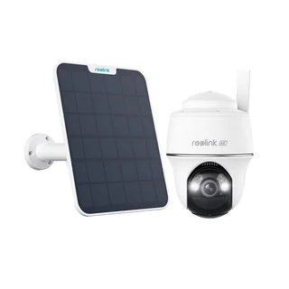Kit camera supraveghere wireless WiFi rotativa Speed Dome cu panou solar Reolink Argus PT Ultra B440, 4K, IR/lumina alba 10 m, microfon si difuzor, dual band, PIR, acumulator, + card 64GB in