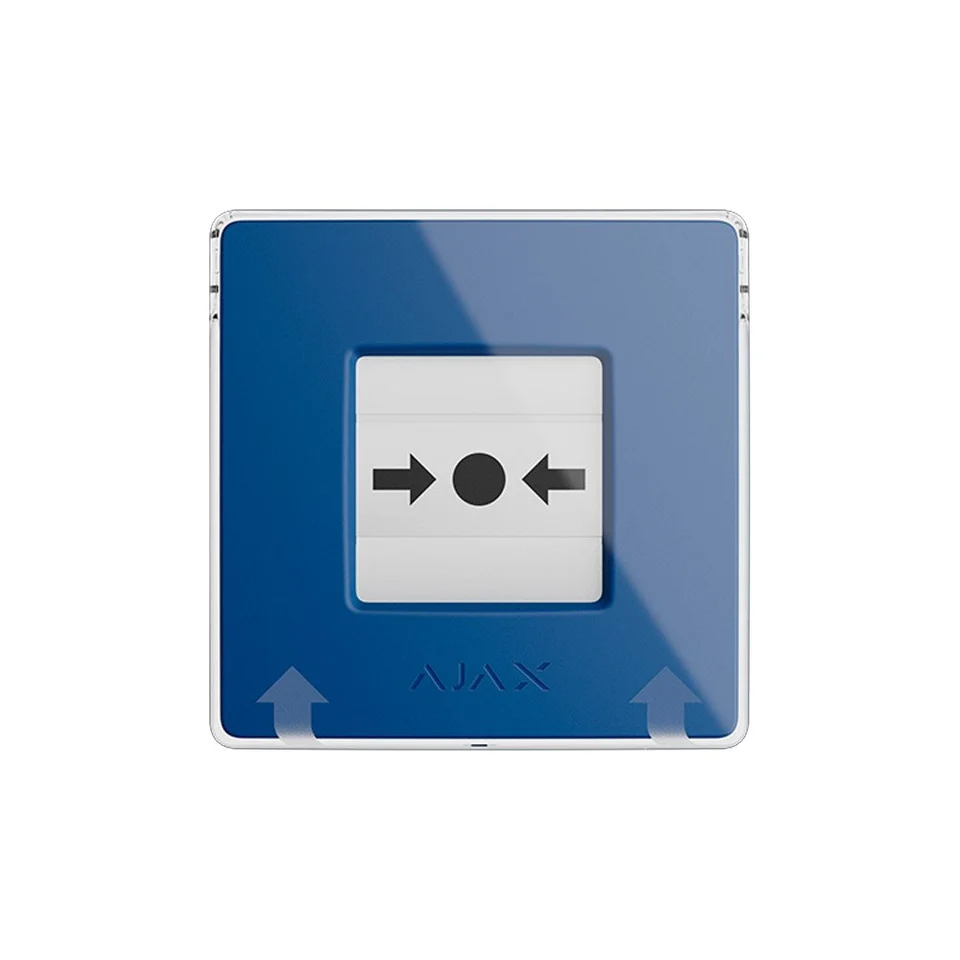 Buton wireless Ajax Manual Call Point, albastru, 866.0 - 922.0 MHz, resetabil, autonomie 7 ani