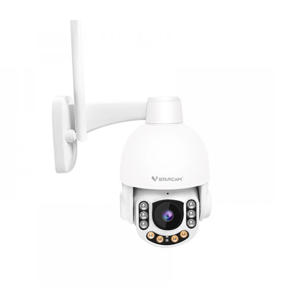 RESIGILAT - Camera supraveghere IP Speed Dome Vstarcam CG65, GSM 4G, 2 MP, lumina alba/IR 20 m, 4 mm, microfon, stroboscop, sirena, slot card