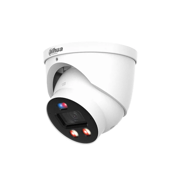 Camera supraveghere IP Dome Dahua WizSense WizColor DH-IPC-HDW3849H-AS-PV-PRO, 8 MP, 2.8 mm, IR/Lumina calda 30 m, microfon si difuzor, slot card, PoE