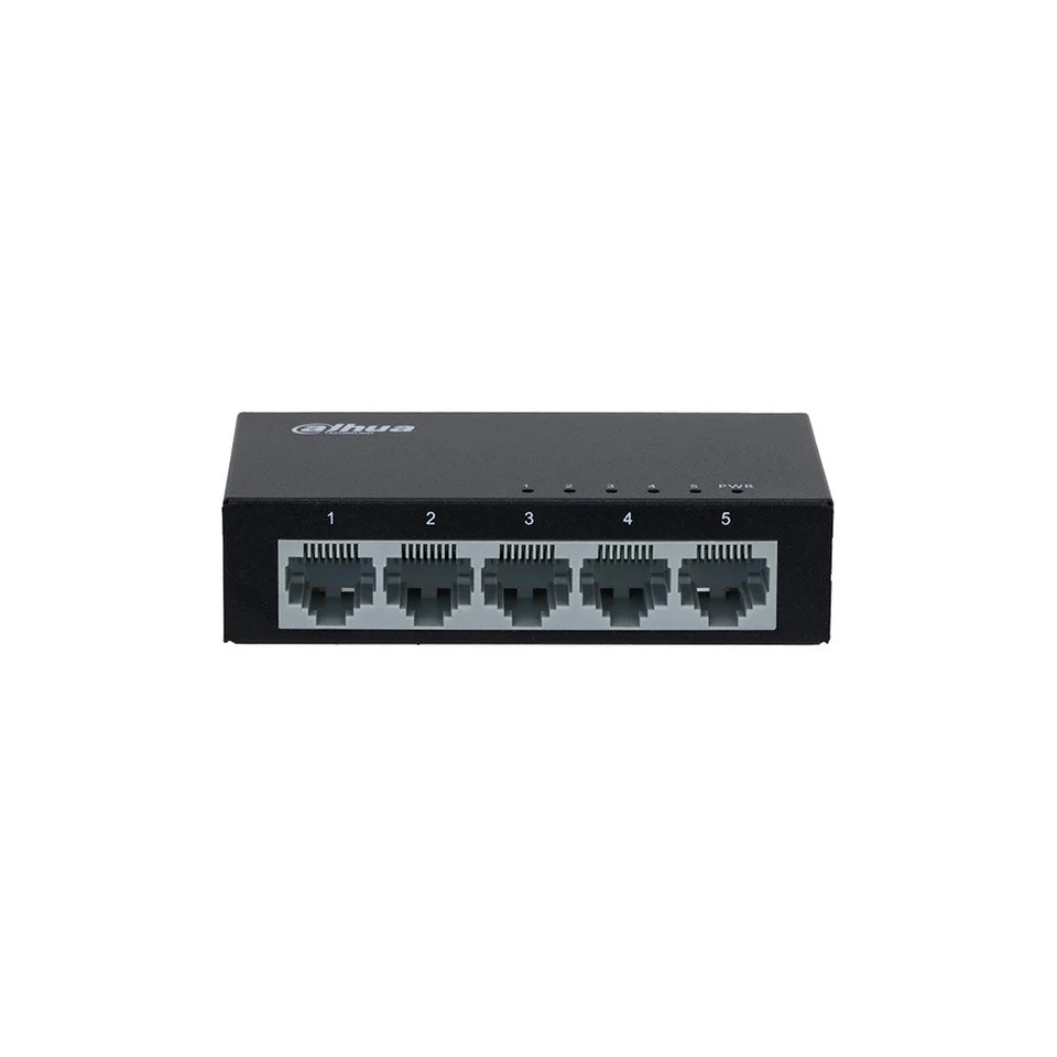 Switch ethernet cu 5 porturi Dahua PFS3005-5ET, 1 Gbps, 0, 744 Mpps, 1000 Mac, fara management
