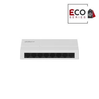 Switch cu 8 porturi Dahua Eco Series PFS3008-8GT-L-V2, 2000 MAC, 16 Gbit, fara management
