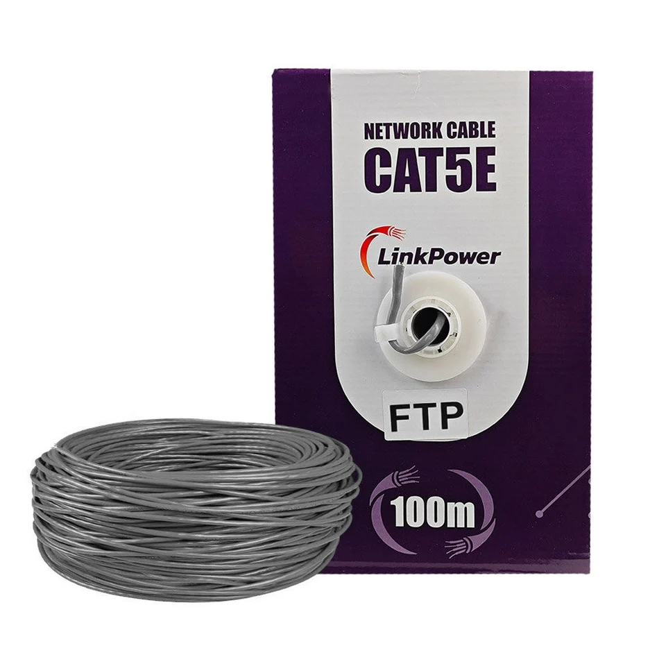 Cablu FTP CAT5E Cupru LinkPower LINK-FTP-100, pret/100 m, gri