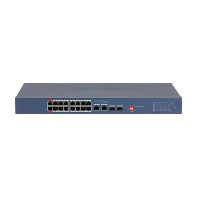 Switch rackabil PoE Dahua CS4218-16ET-190, 18 porturi, 2 porturi Gigabit Combo, buget PoE 190 W, management Cloud