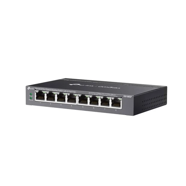 Switch Gigabit cu 8 porturi PoE Omada TP-Link DS108GP, 16 Gbps, MAC 4K, fara management