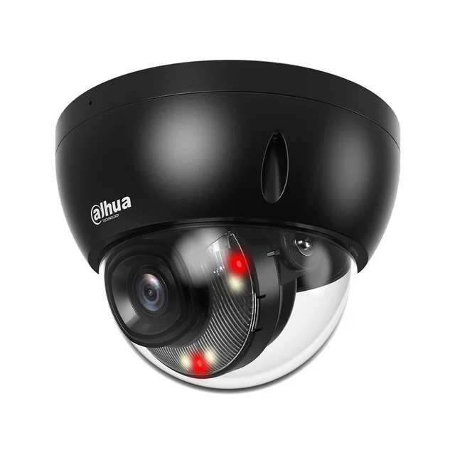 Camera supraveghere IP Dome cu iluminare duala Dahua WizSense IPC-HDBW2849E-S-IL-0280B-BLACK, 8 MP, 2.8 mm, IR/lumina alba 30 m, microfon, slot card, detectie miscare, PoE, neagra