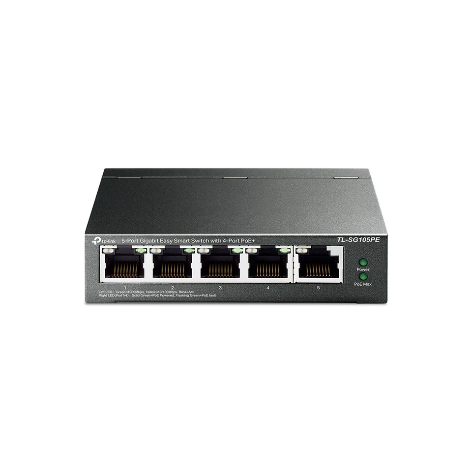Switch 5 porturi Gigabit TP-Link TL-SG105PE, 10/100/1000 Mbps, PoE, fara management