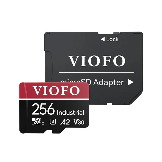 Card de memorie MicroSDXC Viofo Industrial, 256 GB, U3 A2 V30, viteza scriere 90Mb/s, viteaza citire 100 Mb/s, suporta 4K, video 3D si burst mode, recomandat camere auto VIOFO