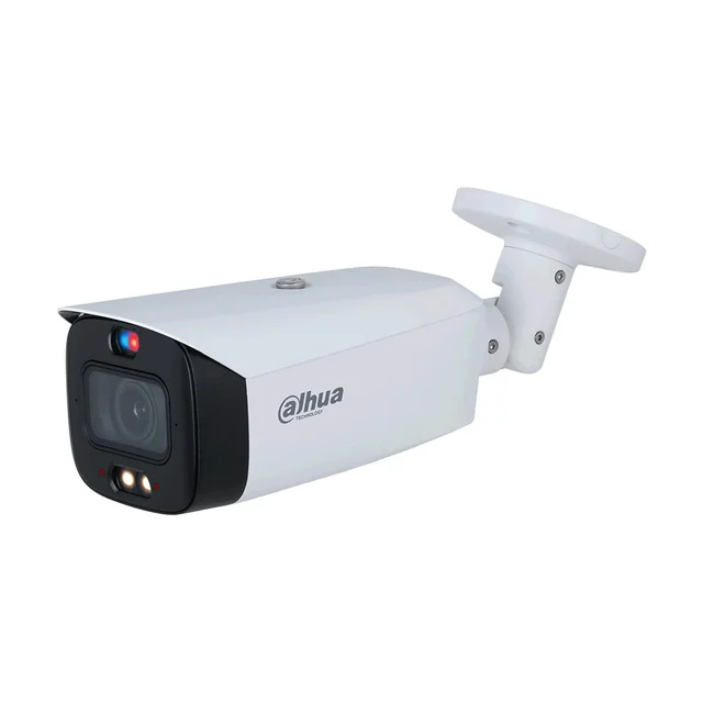 Camera supraveghere exterior IP cu iluminare duala Dahua WizSense TiOC Active Deterrence IPC-HFW3849T1-ZAS-PV-27135, 8 MP, lumina alba 40 m, IR 50 m, 2.7-13.5 mm, motorizat, slot card, Po…