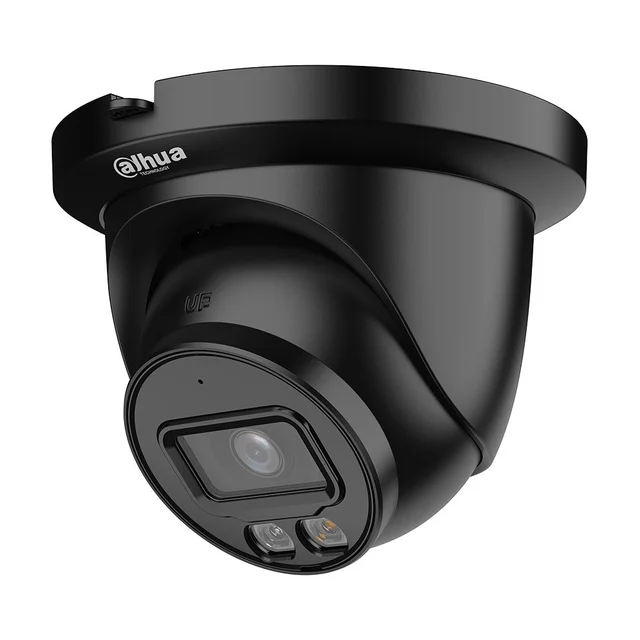 Camera supraveghere IP Dome cu iluminare duala Dahua WizSense IPC-HDW2649TM-S-IL-0280B-BLACK, 6 MP, 2.8 mm, IR/Lumina alba 30 m, microfon, slot card, PoE, neagra