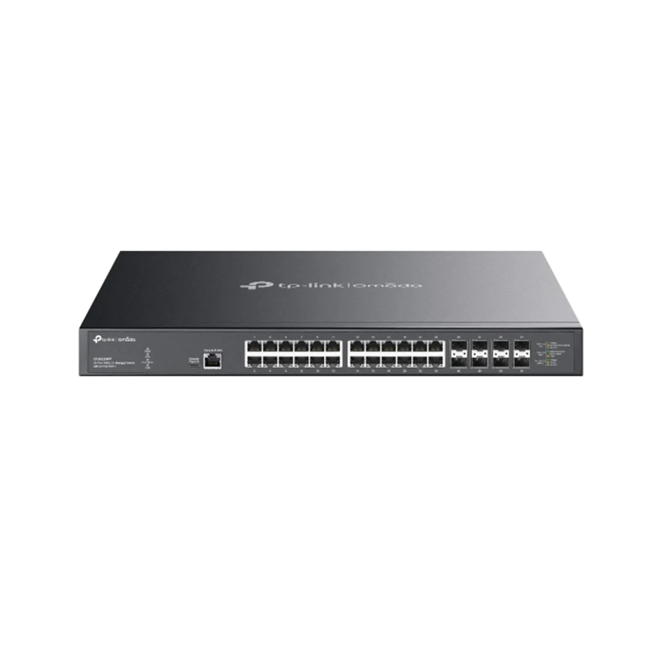 Switch rackabil Gigabit cu 24 de porturi PoE Omada TP-Link SX3832MPP,  8× 1/10GE SFP+, MAC 32 K, 640 Gbps, cu management