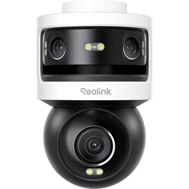 Camera supraveghere rotativa panoramica IP PT cu lentila tripla Reolink OMVI 3i P931, 5+5+8MP, 2.8mm, 6mm, IR/lumina alba 30 m, acoperire 360 grade, slot card, microfon si difuzor, auto t…