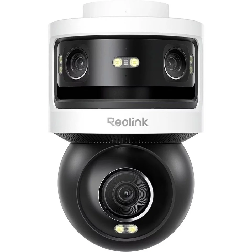 Camera supraveghere rotativa panoramica IP PT cu lentila tripla Reolink OMVI 3i P931, 5+5+8MP, 2.8mm, 6mm, IR/lumina alba 30 m, acoperire 360 grade, slot card, microfon si difuzor, auto t…