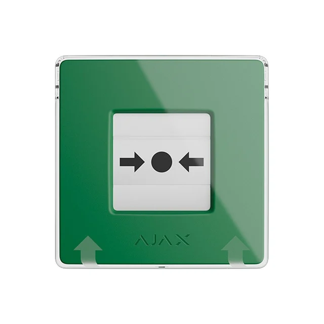 Buton wireless Ajax Manual Call Point, verde, 866.0 - 922.0 MHz, resetabil, autonomie 7 ani