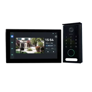 Kit videointerfon dual-band smart IMOU IMOU-VO1-5M0R/VH1-7A0S, 5MP, 2.3 mm, IR 15 m, 7 inch, WiFi, 2.4 - 5 GHz, RFID, PIN, slot card, control din aplicatie