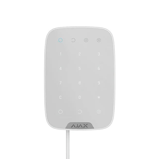 Tastatura cu touch cablata AJAX Keypad Fibra WH, 15 taste, silent alarm, 2000 m, 4 fire