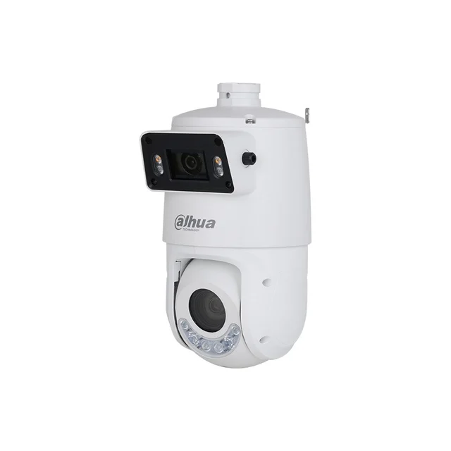 Camera supraveghere IP Speed Dome PTZ Dahua TiOC WizSense SDT4E425-4F-GB-A-PV1-0400, 4MP+4MP, 5-125 mm, 25x, IR 100m, lumina alba 50m, PoE+, slot card, Active deterrence, Smart dual light…