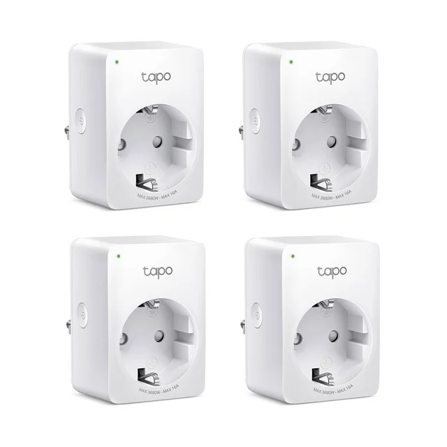 Priza smart WiFi TP-Link TAPO P110(4-PACK), 3680W, 16A, 2.4 GHz, control de pe telefon, 4 bucati