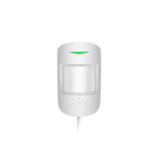 Detector de miscare PIR Ajax MotionProtect Plus Fibra WH, 12 m, 88 grade, pet immunity, 2000 m