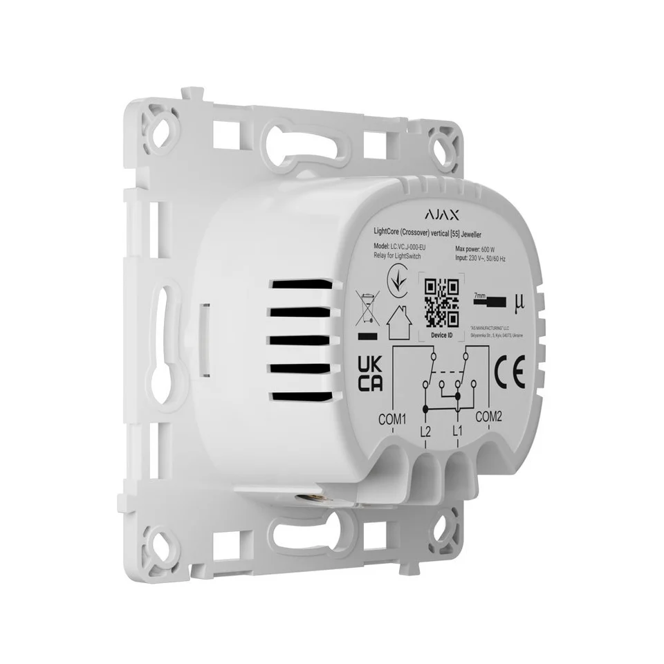 Releu Cap-Cruce vertical pentru LightSwitch Ajax LightCore Crossover, alb