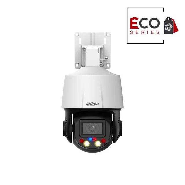 Camera supraveghere rotativa IP Speed Dome PTZ cu iluminare duala Dahua Eco Series WizSense TiOC Active Deterrence SD3E405DB-GNY-A-PV1, 4MP, 2.7 mm - 13.5 mm, IR 50 m/lumina alba 30 m, sl…