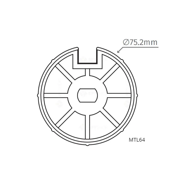 Adaptor Motorline MTL64/75.2 mm/forma rotunda