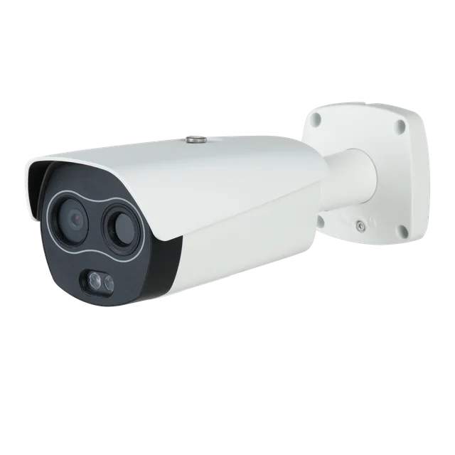 Camera supraveghere termica IP exterior Dahua TPC-BF2241-B3F4-DW-S2, 256x192, 4 MP, 3.5 / 4 mm, IR 35 m, alarma audio si vizuala, difuzor, slot card, detectie caldura / fum PoE