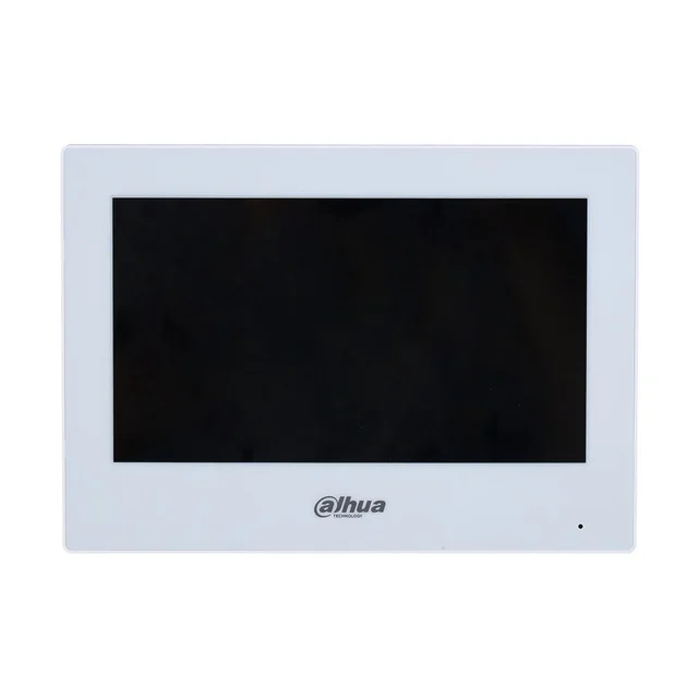 Videointerfon de interior IP WiFi Dahua VTH2123GW-W-S2, 2 fire, 2.4GHz, ecran 7 inch , touchscreen, alarma 6 IN / 1 OUT, slot card, difuzor, aparent, alb