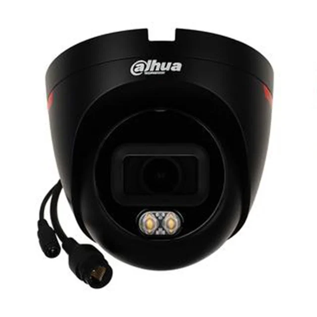 Camera supraveghere IP Dome Dahua WizSense IPC-HDW2449T-S-LED-0280B-PRO-S1-BLACK, 4 MP, 2.8 mm, lumina alba 30 m, microfon, slot card, WizColor, detectie miscare, PoE