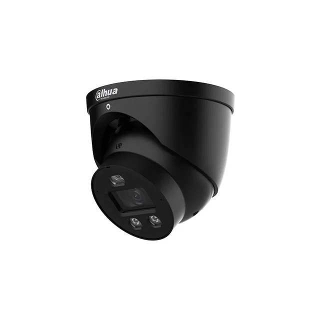 Camera supraveghere exterior IP Dome cu iluminare duala Dahua WizSense PRO IPC-HDW3849H-AS-PV-0360B-PRO-BLACK, 8 MP, 3.6 mm, IR/lumina calda 30 m, alarma luminoasa si audio, microfon si d…