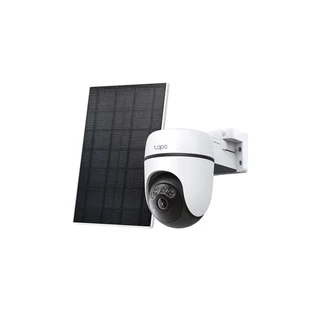 Camera supraveghere WiFi PT cu panou solar TP-Link Tapo C630 KIT, 5MP, 4 mm, IR/Lumina alba 16 m, microfon si difuzor, acumulator 6700 mAh, sirena, slot card