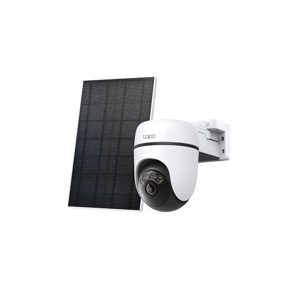 Camera supraveghere WiFi PT cu panou solar TP-Link Tapo C630 KIT, 5MP, 4 mm, IR/Lumina alba 16 m, microfon si difuzor, acumulator 6700 mAh, sirena, slot card