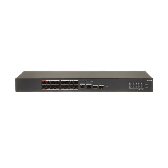Switch rackabil cu 18 porturi Dahua CS4218-16ET-240, 16 porturi PoE, 10/100 Mbps, 2 SFP gigabit, cu cloud management