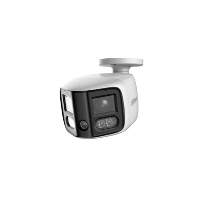 Camera supraveghere exterior IP panoramica cu lentila si iluminare duala Dahua WizSense IPC-PFW31259S-A180-E2-AS-PV-0280B, 2 x 6 MP, 2 x 2.8 mm, IR/lumina calda 30/30 m, detectie AI, alar…