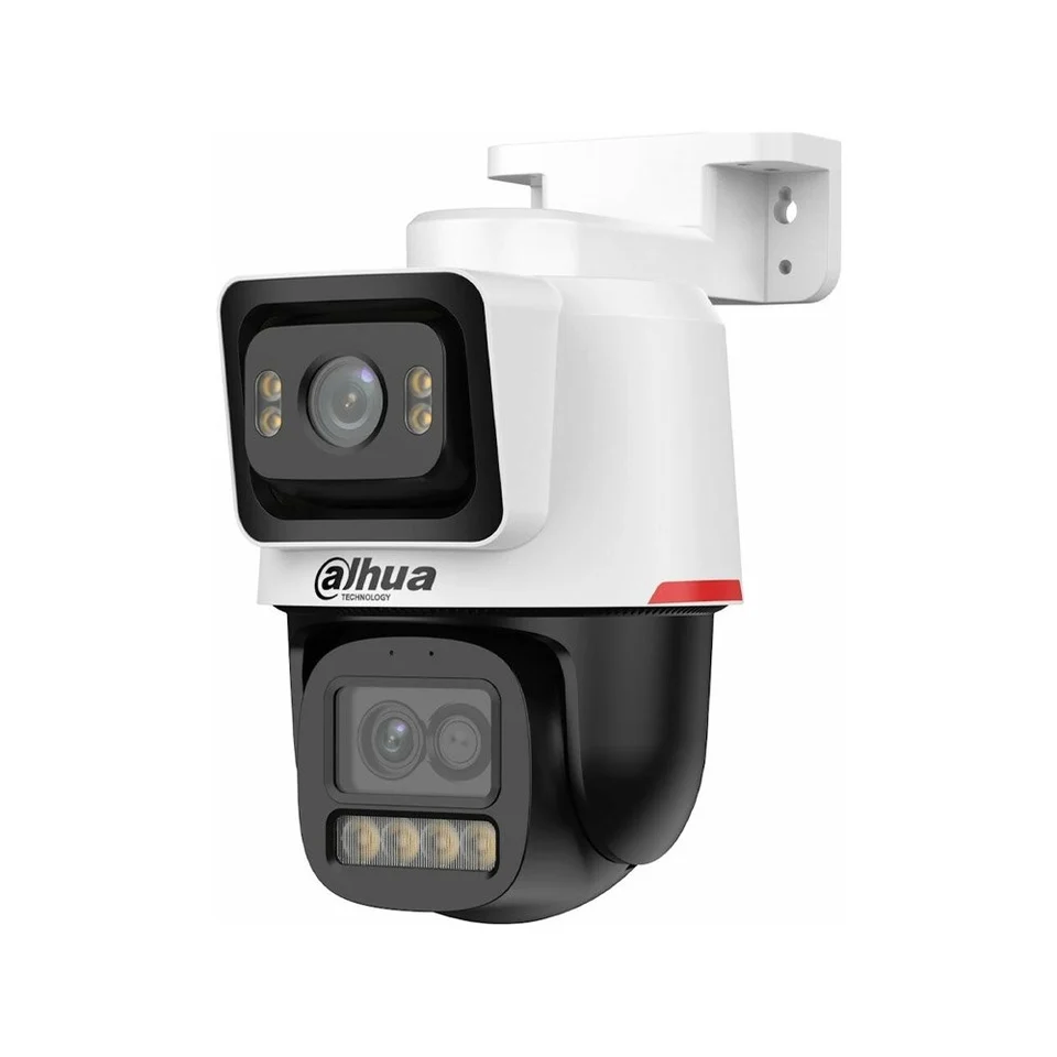 Camera supraveghere exterior rotativa IP PT Dahua WizSense IPC-PTS2449C-4E3Z-S-PV-LED-0280B/3684-PRO, 4 MP + 2 MP, 2.8 mm + 3.6-8.4 mm, lumina alba 30/50 m, auto-tracking, alarma sonora s…