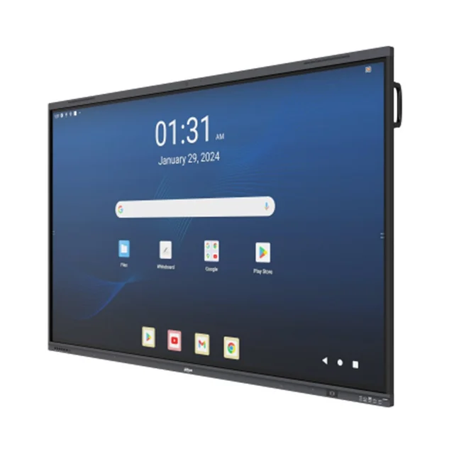 Tabla interactiva smart Dahua LPH86-MC480-U, 86 inch, 4K UHD, 8GB RAM, touchscreen, WiFi, 2.4GHz / 5GHz, 48MP, microfon si difuzor, Android 15, Type-C, voice tracking, Bluetooth