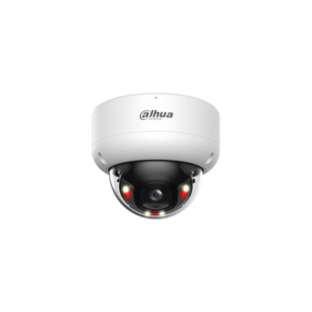 Camera supraveghere IP Dome cu iluminare duala Dahua WizSense IPC-HDBW3649E-AS-IL, 6MP, 2.8 mm, IR/lumina alba 30 m, slot card, microfon, PoE