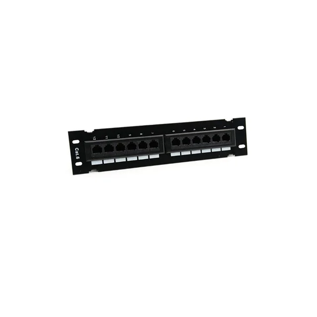 Patch panel cu 12 porturi UTP LINK-PATCHPANNEL-6, 1U, Cat.6, metal, perete, gri