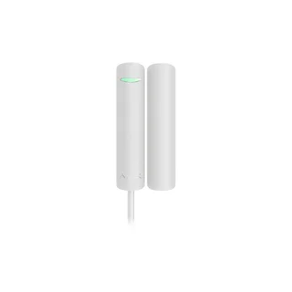 Contact magnetic Ajax DoorProtect Fibra WH, aparent, 1 intrare NC, reed, alb