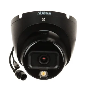 Camera supraveghere IP Dome cu iluminare duala Dahua IPC-HDW1839T-A-IL-0280B-S6-BLACK, 8 MP, 2.8 mm, lumina duala alba/IR 30 m, microfon, detectie persoana, PoE, neagra