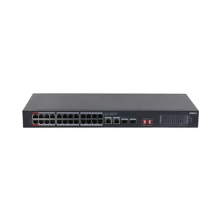 Switch PoE Gigabit Dahua S3228-24GT-375, 28 porturi, 2x Uplink, 2x SFP, 375 W, fara management